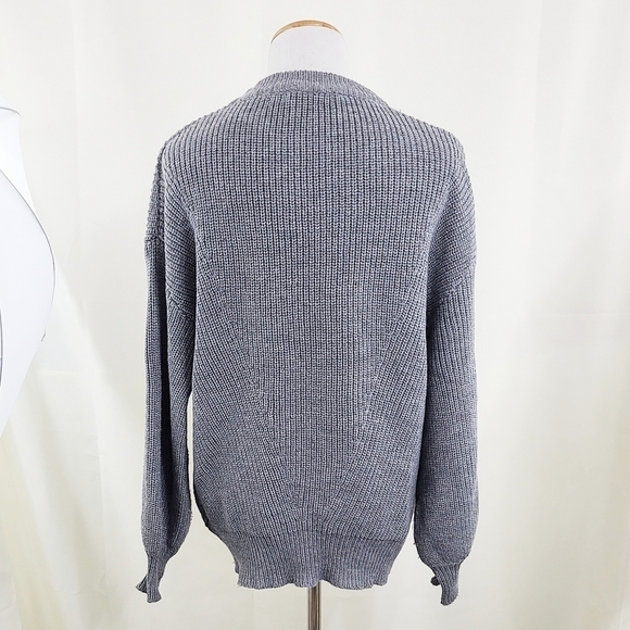 Belldini rhinestone fringe sweater gray knit size medium - Picture 2 of 5